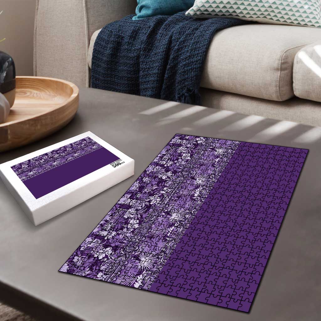 Hawaiian Tribal Elements Hibiscus Puzzle Purple Pattern LT9 - Polynesian Pride