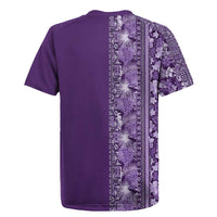 Hawaiian Tribal Elements Hibiscus Rugby Jersey Purple Pattern LT9 - Polynesian Pride