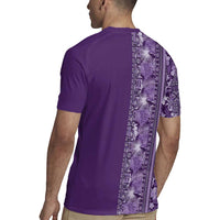 Hawaiian Tribal Elements Hibiscus Rugby Jersey Purple Pattern LT9 - Polynesian Pride