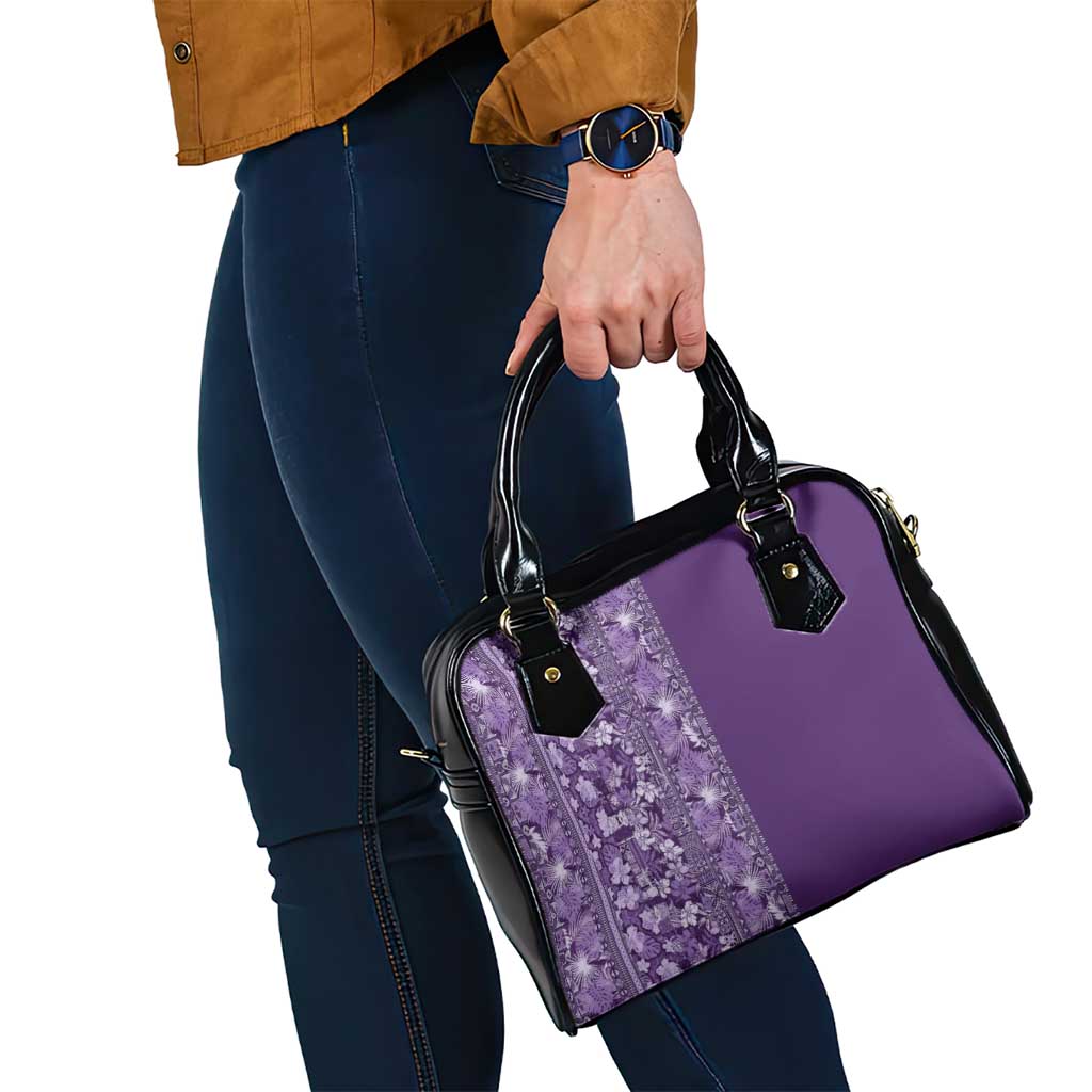 Hawaiian Tribal Elements Hibiscus Shoulder Handbag Purple Pattern LT9 - Polynesian Pride
