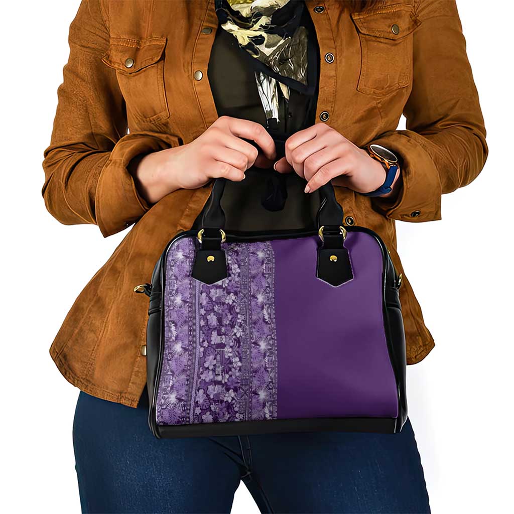 Hawaiian Tribal Elements Hibiscus Shoulder Handbag Purple Pattern LT9 - Polynesian Pride