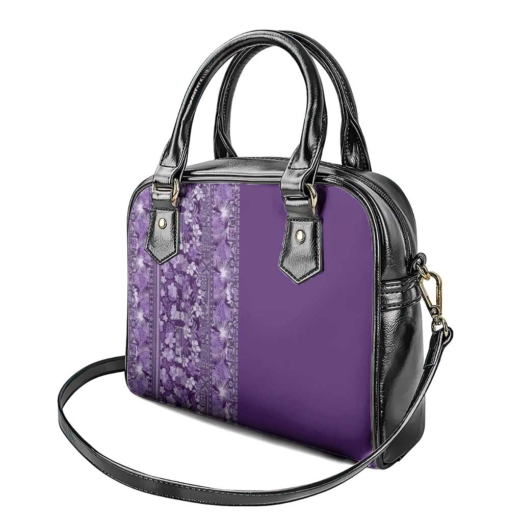 Hawaiian Tribal Elements Hibiscus Shoulder Handbag Purple Pattern LT9 - Polynesian Pride