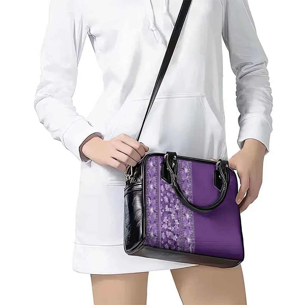 Hawaiian Tribal Elements Hibiscus Shoulder Handbag Purple Pattern LT9 - Polynesian Pride