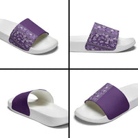 Hawaiian Tribal Elements Hibiscus Slide Sandals Purple Pattern LT9 - Polynesian Pride