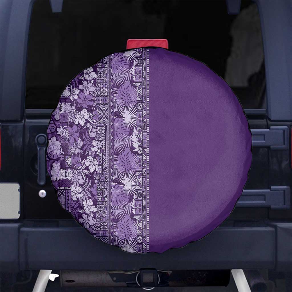 Hawaiian Tribal Elements Hibiscus Spare Tire Cover Purple Pattern LT9 No hole Purple - Polynesian Pride