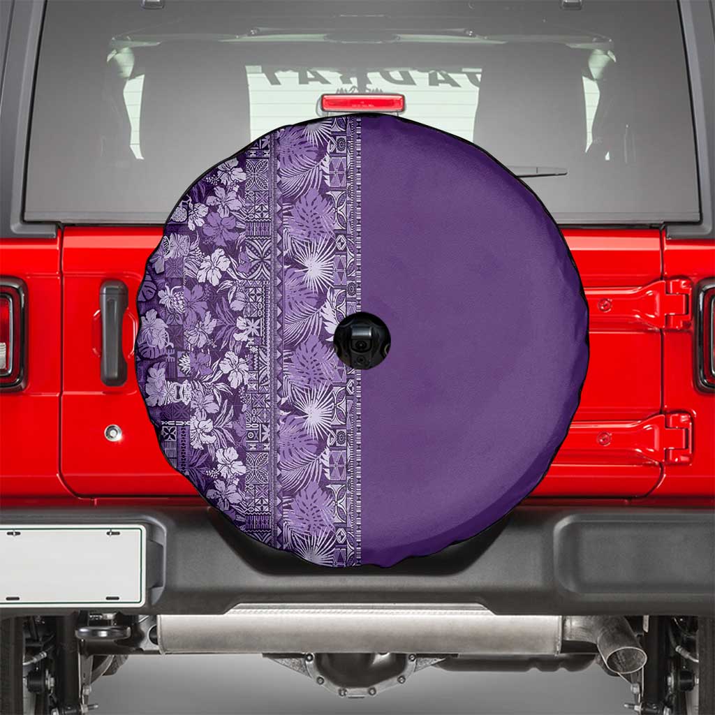 Hawaiian Tribal Elements Hibiscus Spare Tire Cover Purple Pattern LT9 - Polynesian Pride