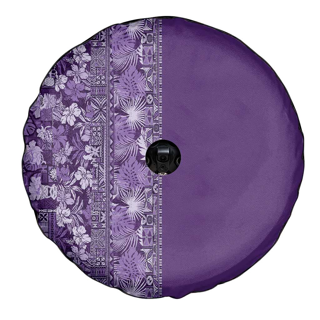 Hawaiian Tribal Elements Hibiscus Spare Tire Cover Purple Pattern LT9 - Polynesian Pride