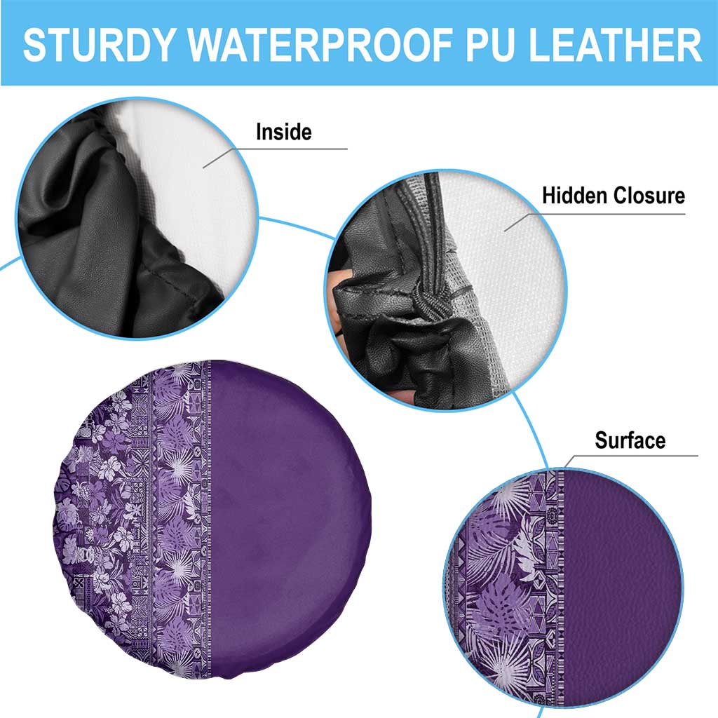 Hawaiian Tribal Elements Hibiscus Spare Tire Cover Purple Pattern LT9 - Polynesian Pride