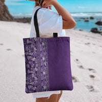 Hawaiian Tribal Elements Hibiscus Tote Bag Purple Pattern LT9 - Polynesian Pride