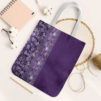 Hawaiian Tribal Elements Hibiscus Tote Bag Purple Pattern LT9 White Strap One Size Purple - Polynesian Pride