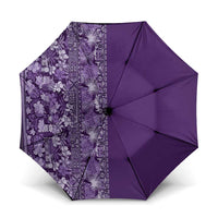 Hawaiian Tribal Elements Hibiscus Umbrella Purple Pattern LT9 One Size Folded 11.42 inch Opened Diameter 37.4 inch Purple - Polynesian Pride