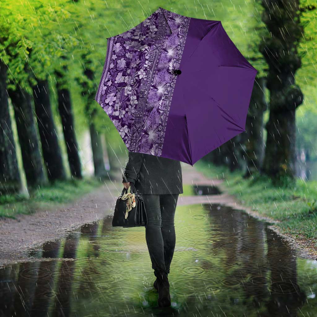 Hawaiian Tribal Elements Hibiscus Umbrella Purple Pattern LT9 - Polynesian Pride