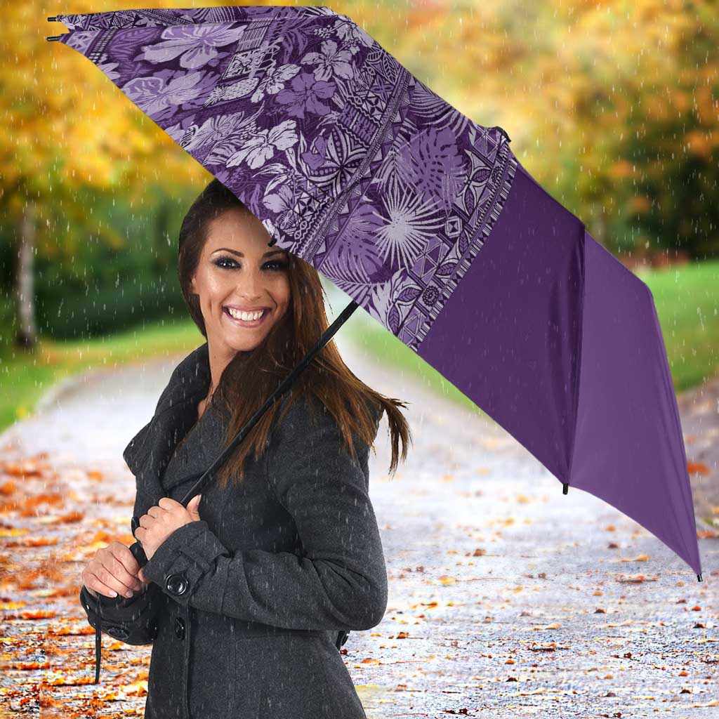 Hawaiian Tribal Elements Hibiscus Umbrella Purple Pattern LT9 - Polynesian Pride
