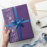 Hawaiian Tribal Elements Hibiscus Wrapping Paper Purple Pattern LT9 - Polynesian Pride