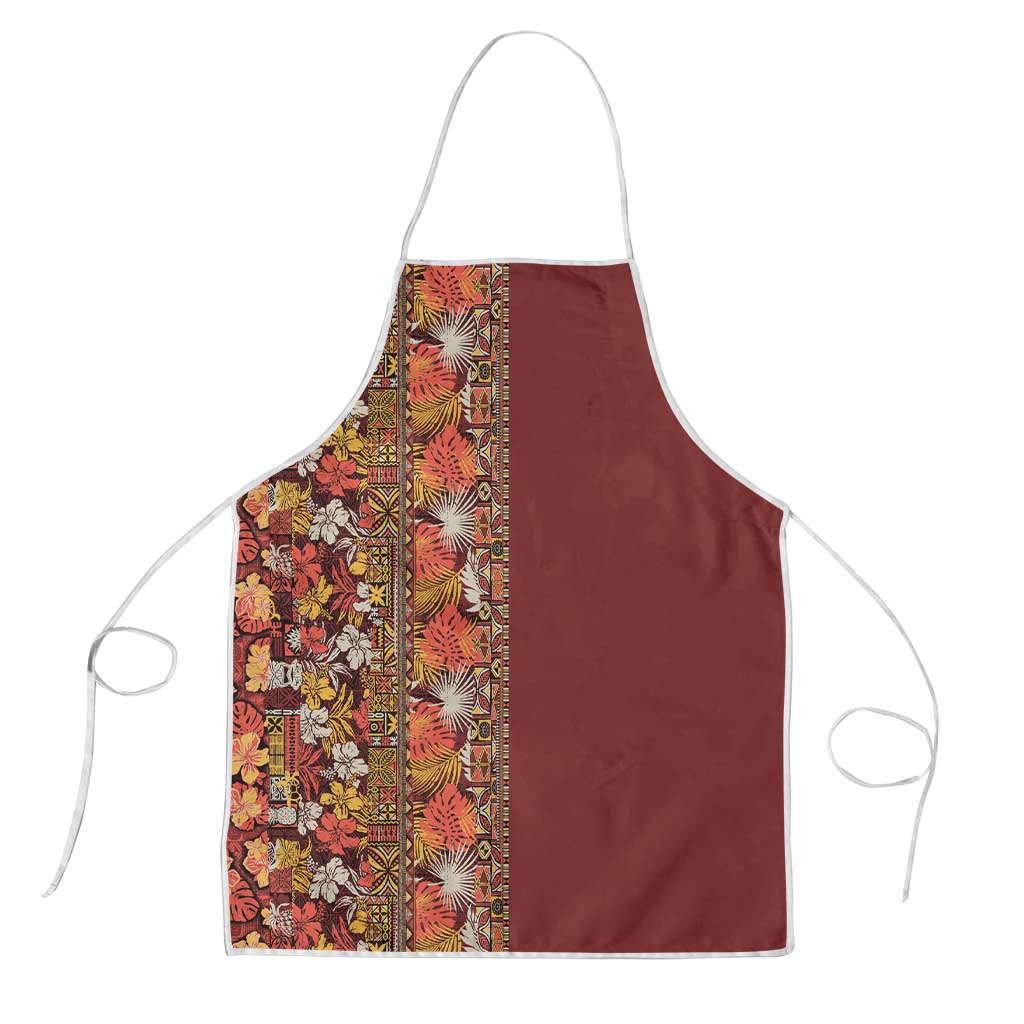 Hawaiian Tribal Elements Hibiscus Apron Red Pattern LT9 Red - Polynesian Pride