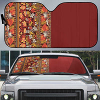 Hawaiian Tribal Elements Hibiscus Auto Sun Shade Red Pattern LT9 Red - Polynesian Pride
