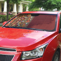 Hawaiian Tribal Elements Hibiscus Auto Sun Shade Red Pattern LT9 - Polynesian Pride