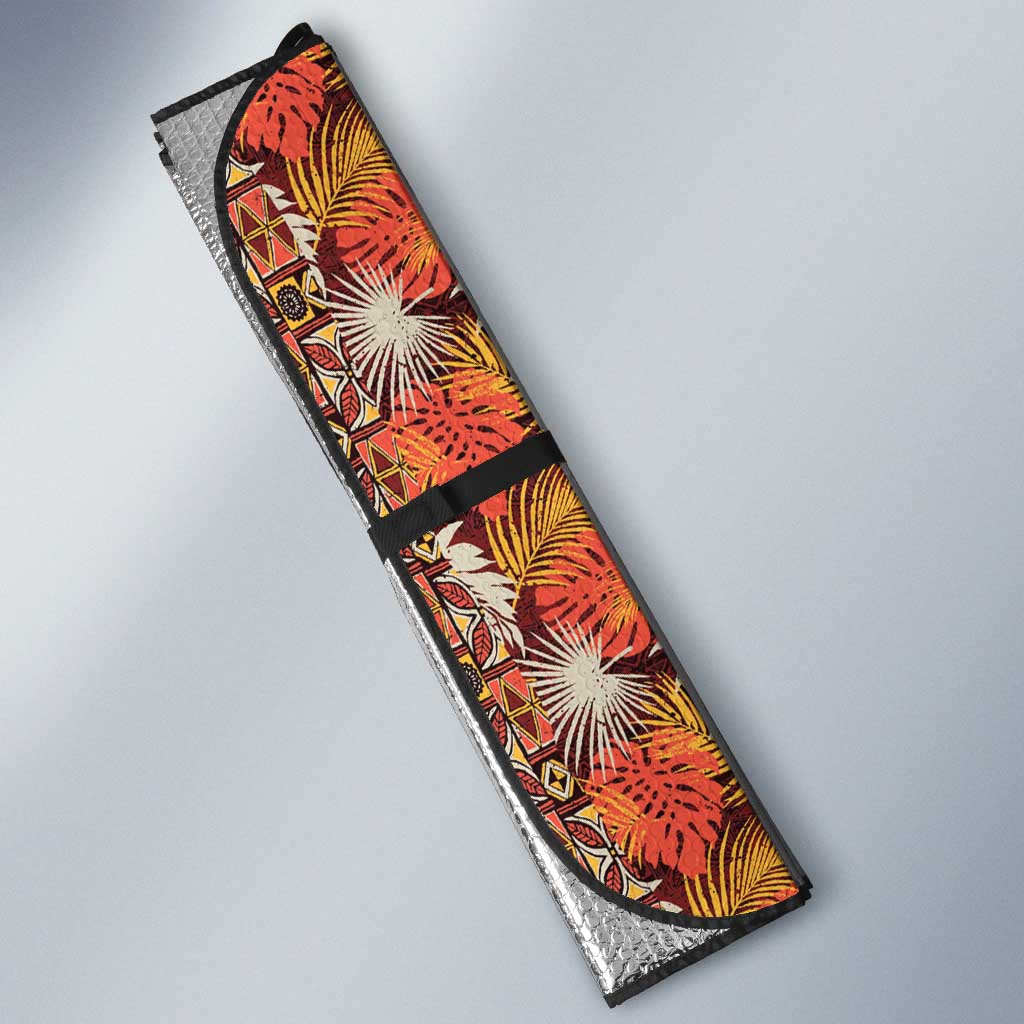 Hawaiian Tribal Elements Hibiscus Auto Sun Shade Red Pattern LT9 - Polynesian Pride