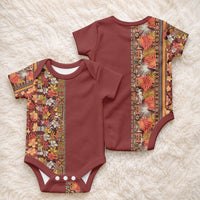 Hawaiian Tribal Elements Hibiscus Baby Onesie Red Pattern LT9 - Polynesian Pride