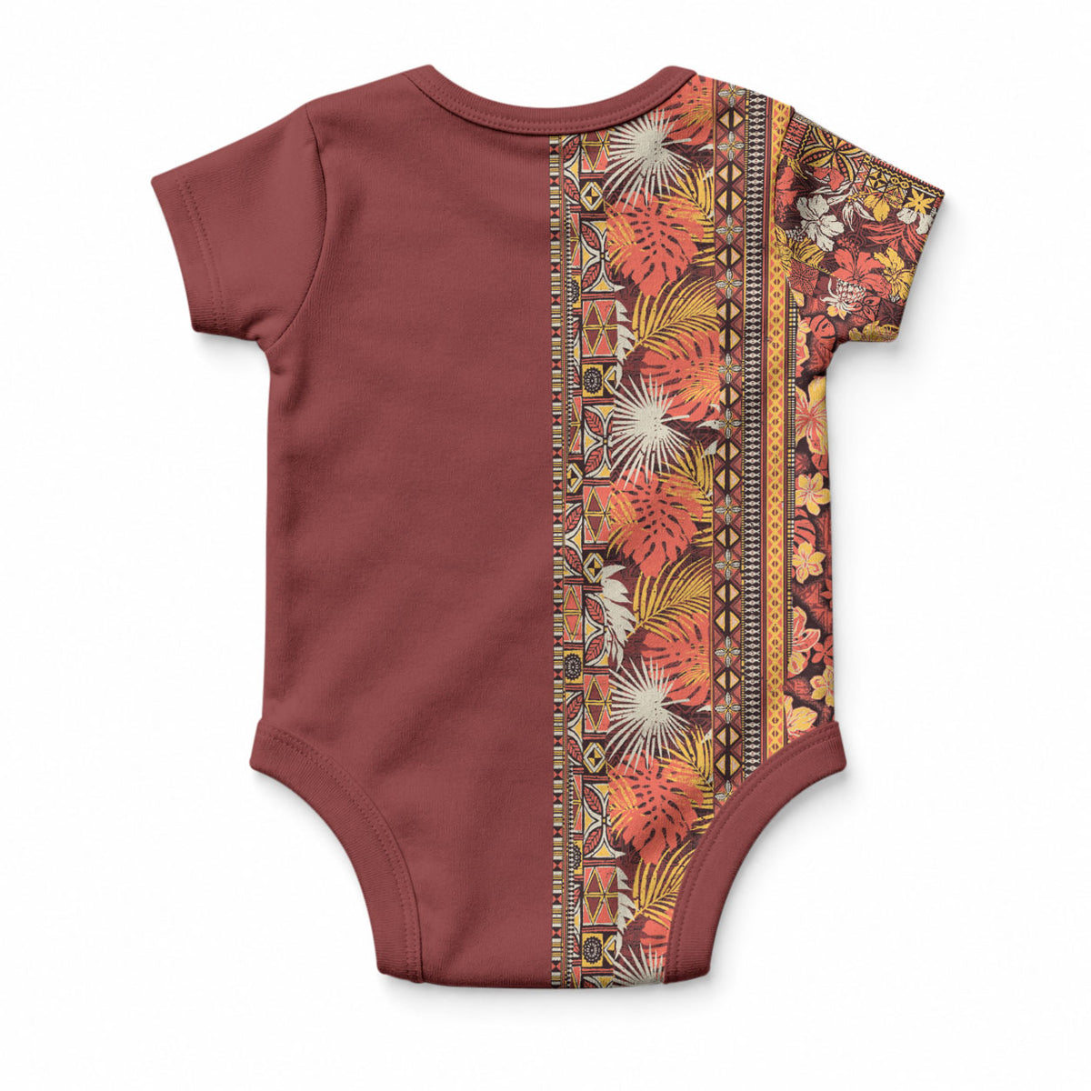 Hawaiian Tribal Elements Hibiscus Baby Onesie Red Pattern LT9 - Polynesian Pride