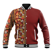 Hawaiian Tribal Elements Hibiscus Baseball Jacket Red Pattern LT9 Unisex Red - Polynesian Pride