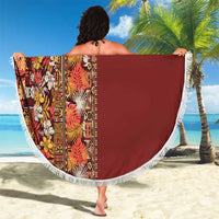 Hawaiian Tribal Elements Hibiscus Beach Blanket Red Pattern LT9 - Polynesian Pride