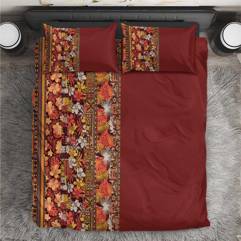 Hawaiian Tribal Elements Hibiscus Bedding Set Red Pattern LT9 Red - Polynesian Pride