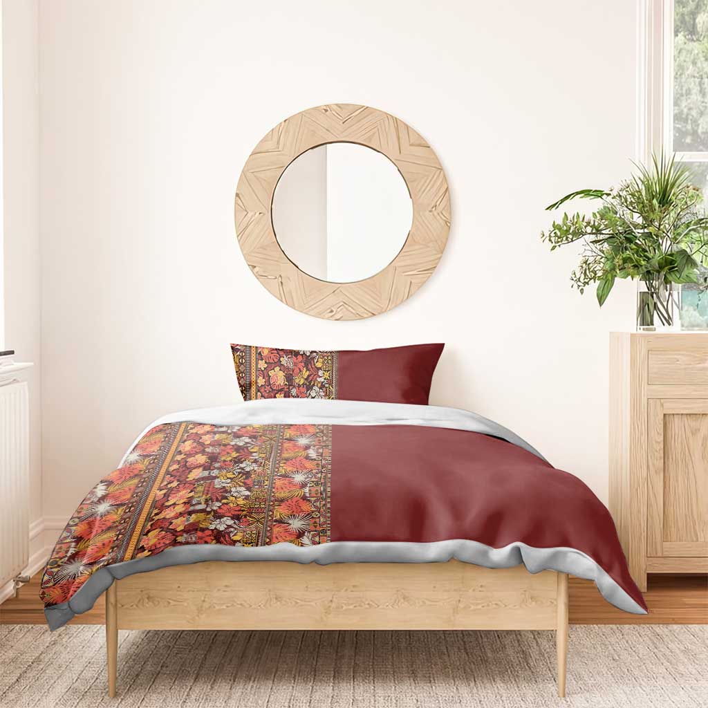 Hawaiian Tribal Elements Hibiscus Bedding Set Red Pattern LT9 - Polynesian Pride