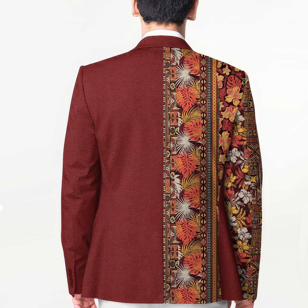 Hawaiian Tribal Elements Hibiscus Blazer Red Pattern LT9 - Polynesian Pride