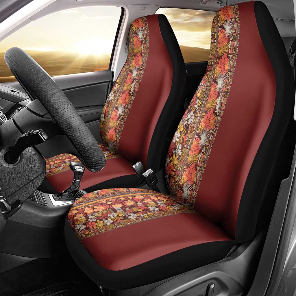 Hawaiian Tribal Elements Hibiscus Car Seat Cover Red Pattern LT9 - Polynesian Pride