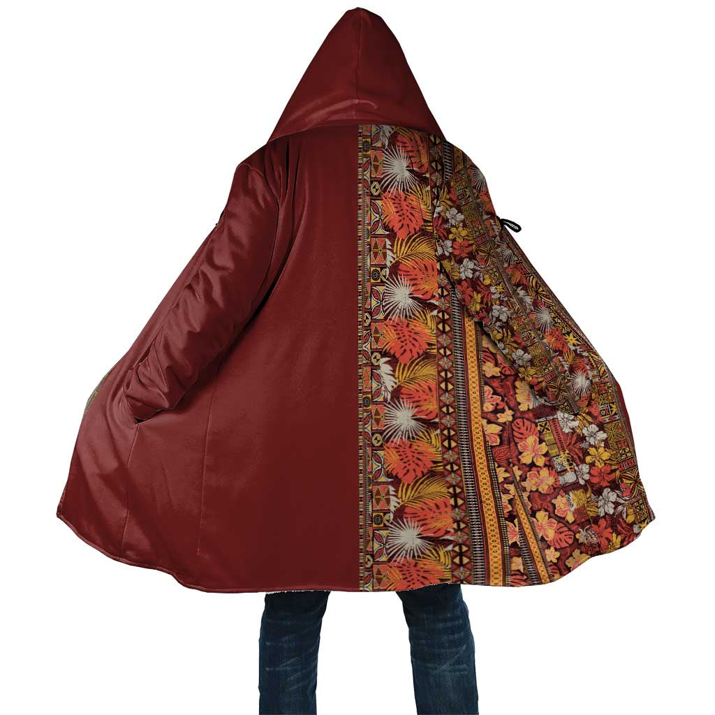 Hawaiian Tribal Elements Hibiscus Cloak Red Pattern LT9 Unisex Red - Polynesian Pride