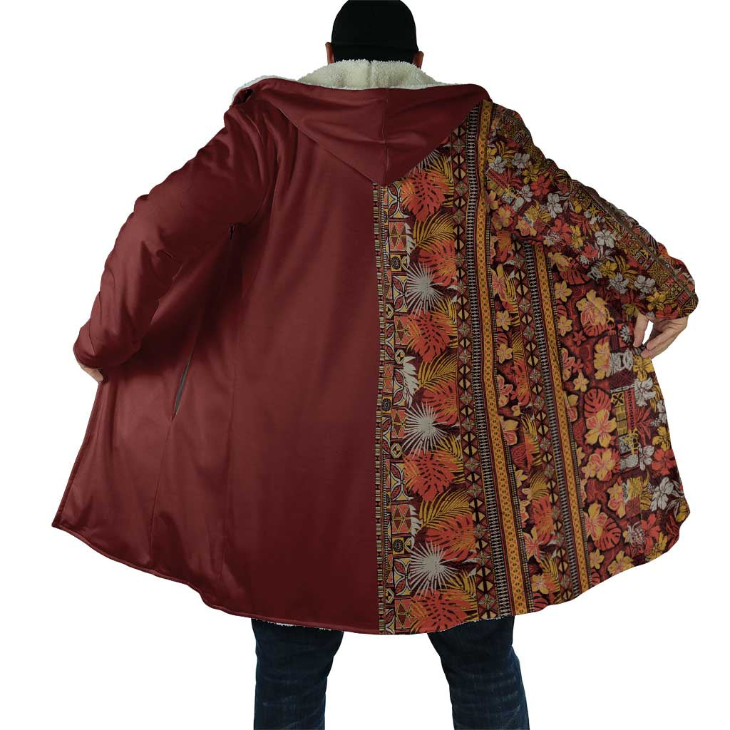 Hawaiian Tribal Elements Hibiscus Cloak Red Pattern LT9 - Polynesian Pride