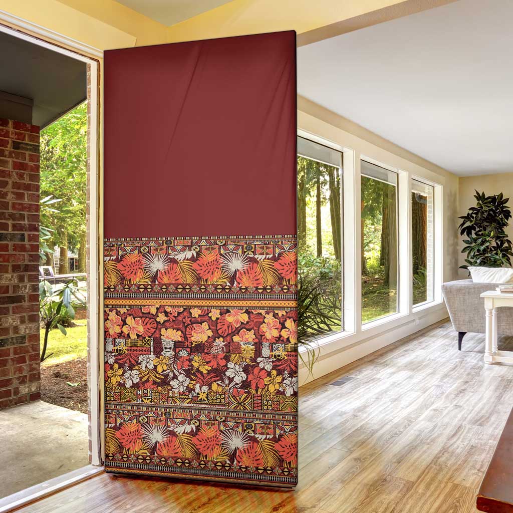 Hawaiian Tribal Elements Hibiscus Door Cover Red Pattern LT9 - Polynesian Pride
