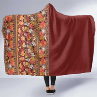 Hawaiian Tribal Elements Hibiscus Hooded Blanket Red Pattern LT9 One Size Red - Polynesian Pride