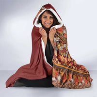 Hawaiian Tribal Elements Hibiscus Hooded Blanket Red Pattern LT9 - Polynesian Pride