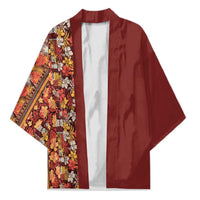 Hawaiian Tribal Elements Hibiscus Kimono Red Pattern LT9 Unisex Red - Polynesian Pride