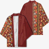 Hawaiian Tribal Elements Hibiscus Kimono Red Pattern LT9 - Polynesian Pride
