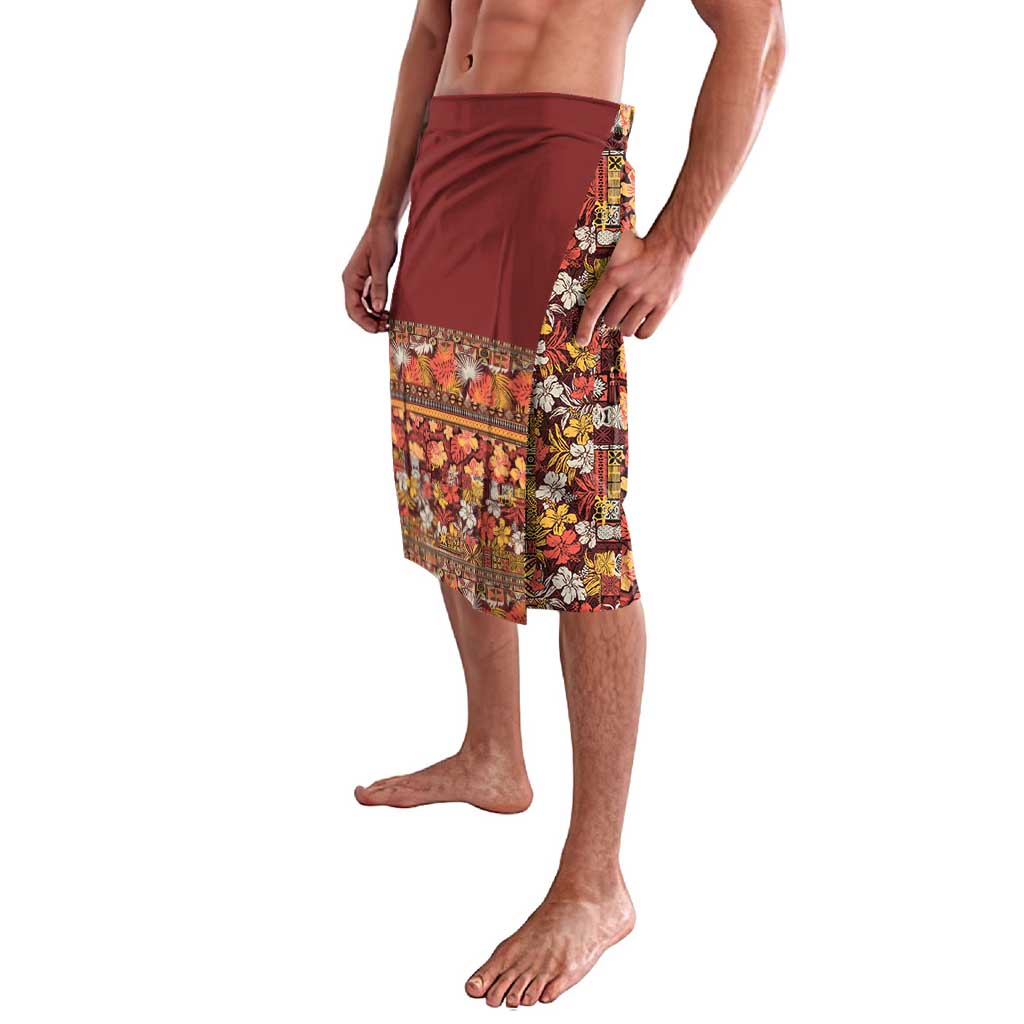 Hawaiian Tribal Elements Hibiscus Lavalava Red Pattern LT9 - Polynesian Pride