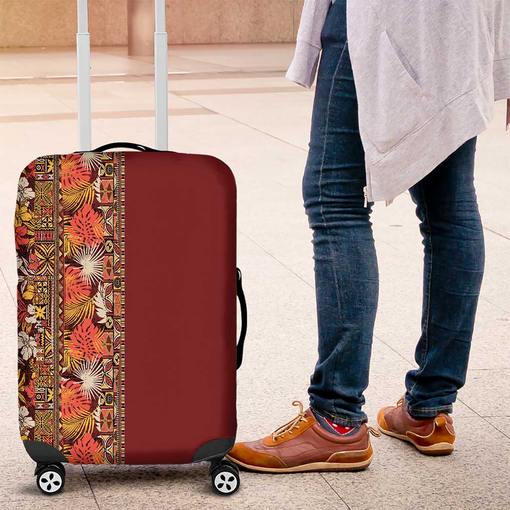 Hawaiian Tribal Elements Hibiscus Luggage Cover Red Pattern LT9 Red - Polynesian Pride