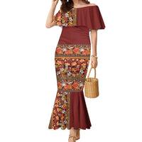 Hawaiian Tribal Elements Hibiscus Mermaid Dress Red Pattern LT9 Women Red - Polynesian Pride