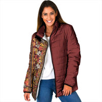 Hawaiian Tribal Elements Hibiscus Padded Jacket Red Pattern LT9 Women Red - Polynesian Pride