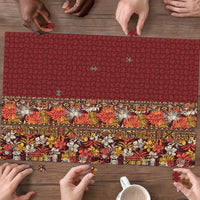 Hawaiian Tribal Elements Hibiscus Puzzle Red Pattern LT9 - Polynesian Pride