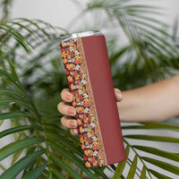 Hawaiian Tribal Elements Hibiscus Skinny Tumbler Red Pattern LT9 - Polynesian Pride