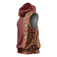 Hawaiian Tribal Elements Hibiscus Sleeveless Hoodie Red Pattern LT9 - Polynesian Pride