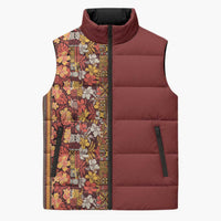 Hawaiian Tribal Elements Hibiscus Sleeveless Puffer Jacket Red Pattern LT9 Unisex Red - Polynesian Pride