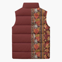 Hawaiian Tribal Elements Hibiscus Sleeveless Puffer Jacket Red Pattern LT9 - Polynesian Pride