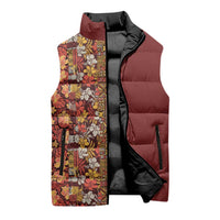 Hawaiian Tribal Elements Hibiscus Sleeveless Puffer Jacket Red Pattern LT9 - Polynesian Pride