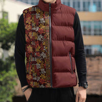 Hawaiian Tribal Elements Hibiscus Sleeveless Puffer Jacket Red Pattern LT9 - Polynesian Pride