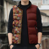 Hawaiian Tribal Elements Hibiscus Sleeveless Puffer Jacket Red Pattern LT9 - Polynesian Pride