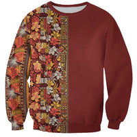 Hawaiian Tribal Elements Hibiscus Sweatshirt Red Pattern LT9 Unisex Red - Polynesian Pride